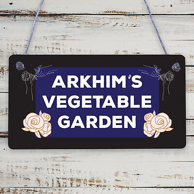 Vegetable Garden Personalised Hanging Allotment Greenhouse Garden Shed Sign