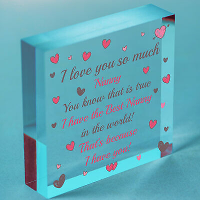 Special Gift For Nanny Wood Heart Nan Birthday Gift Grandparent Plaque Love Sign