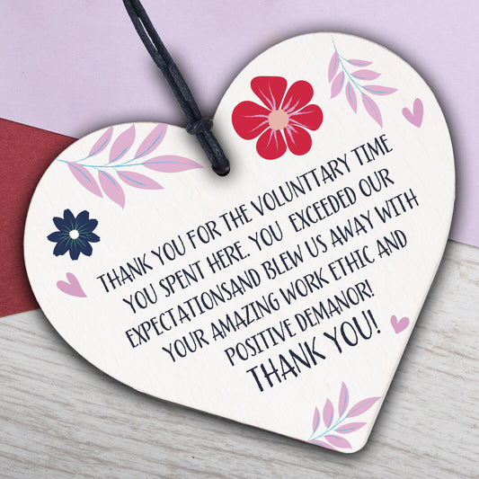 Thank You Gift For Volunteer Colleague Wooden Heart Plaque Friendship Keepsake