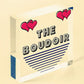 The Boudoir Wooden Hanging Heart Bedroom Door Plaque Shabby Chic Home Decor Sign