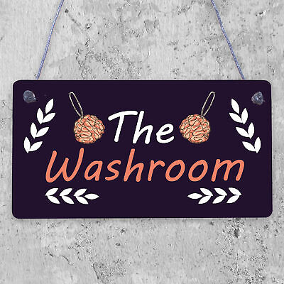 The Washroom Shabby Chic Novelty Bathroom Toilet Signs And Plaques Wall Decor