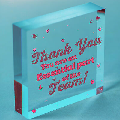 THANK YOU Gifts For Colleagues Employee Wooden Heart Plaque Office Work Gifts