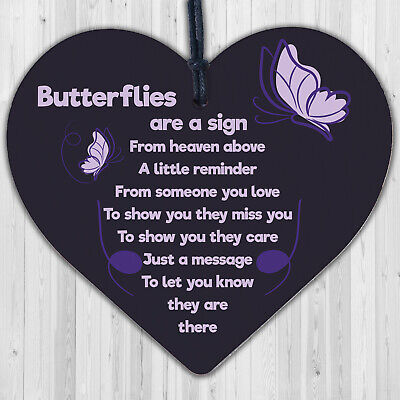 Butterfly Memorial Bereavement Family Mum Dad Nan Grandad Love Plaque Sign