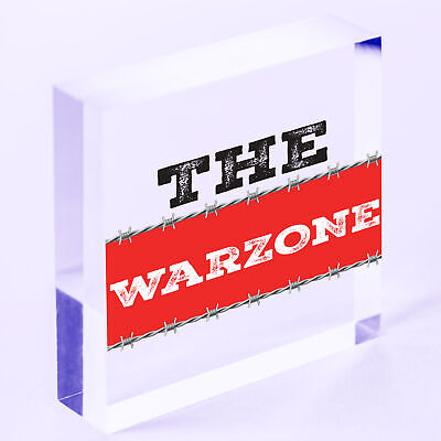 THE WARZONE Boys Gaming Bedroom Man Cave Sign Gift For Him Keepsake