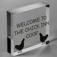 Welcome Chicken Coop Sign Outdoor Garden Shed Plaque Chicken Hen Gifts