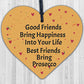 Best Friends Bring Prosecco Wooden Hanging Heart Plaque Novelty Alcohol Sign New