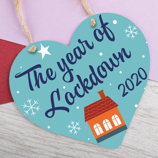 The year of Lockdown Heart Hanging Sign Christmas Decoration Gift