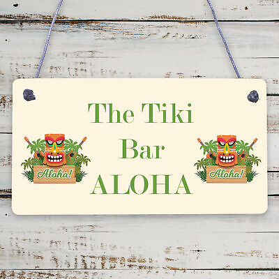 The Tiki Bar Party Hanging Bar Pub Plaque Beer Cocktails Beach Decoration Sign