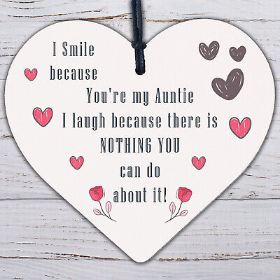 Auntie Gifts For Christmas Aunt Aunty Gifts For Birthday Wooden Heart Plaque