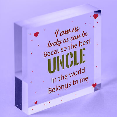 UNCLE BROTHER DAD Novelty Wooden Heart Plaque Birthday Christmas Gift For Uncle