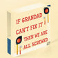 Grandad Fix It Man Cave Sign Garage Shed Wall Sign Birthday Xmas Grandad Gift