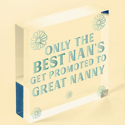 Plaque ONLY THE BEST NANNYS Get PROMOTED To GREAT NANNY Mum Baby Gift Sign Chic