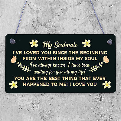 Soulmate Gifts For Him Her Plaque Anniversary Gift Wife Husband Boy Girl Friend