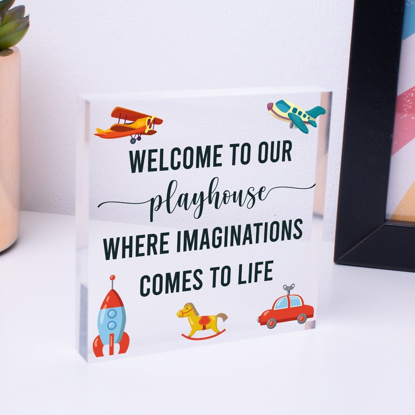 Welcome To Our Playhouse Sign Garden PLAYROOM Plaque Daughter Son Gift