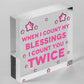 Blessings Count You Twice Wooden Hanging Heart Plaque Friendship Love Gift Sign