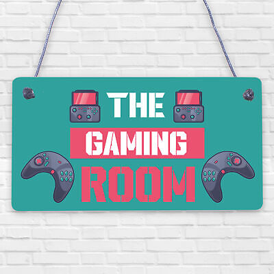 Gaming Room Sign Novelty Gamer Gift Bedroom Man Cave Sign Son Birthday Xmas