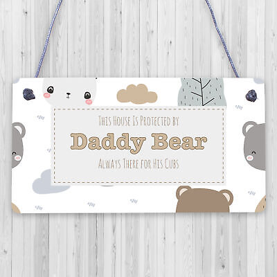 Daddy Bear There For His Cubs Father's Day Hanging Plaque Dad Grandad Gift Sign