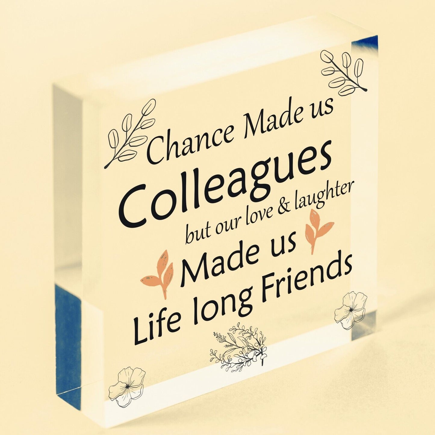 Handmade Chance Made Us Colleagues Wooden Heart Plaque Friend Friendship Gift