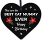 Best Cat Mummy Funny Mum Birthday Gifts Wooden Heart Humour Cat Gifts Cat Sign