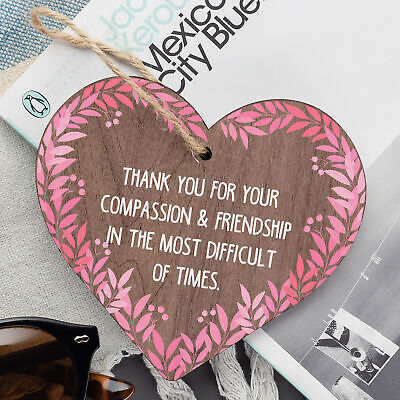 THANK YOU Friend Friendship Best Friend Colleague Gift Wooden Heart Plaques