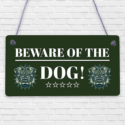 Beware Of The Dog Novelty Wooden Hanging Shabby Chic Plaque Dog Owner Sign Gift