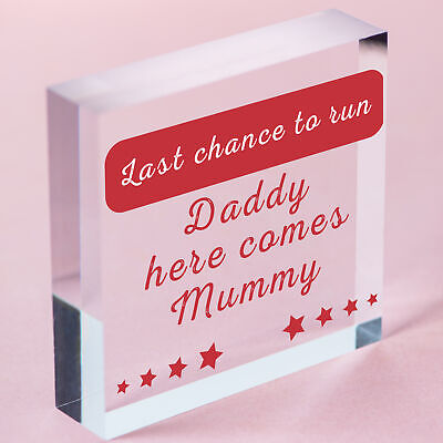 Wedding Decoration Plaque Last Chance To Run Funny Reception Decor Mum Dad Gift