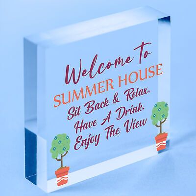 Welcome Signs For Summerhouse Hanging Wall Garden Plaque New Home Gift