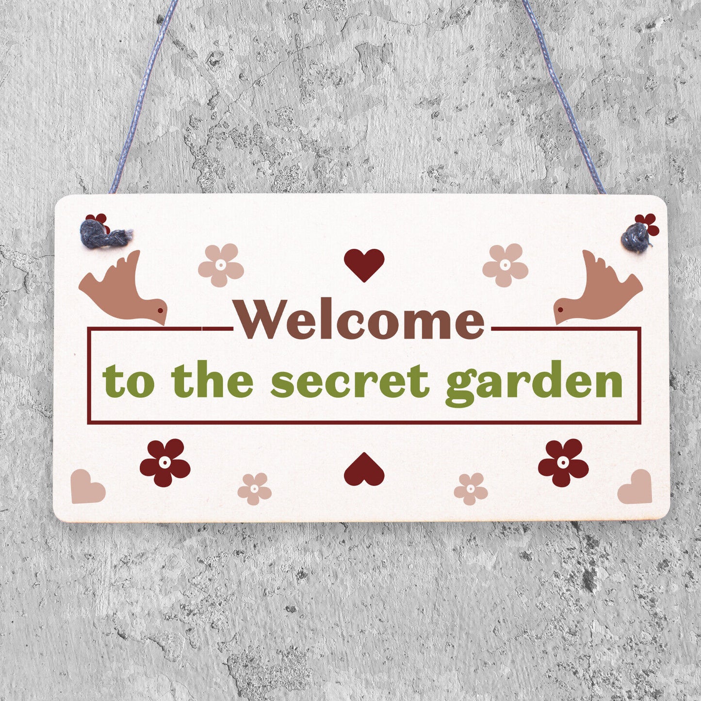 Welcome To The Secret Garden Hanging Plaque Garden Shed Summer House Sign Gifts