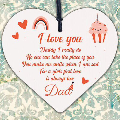 Dad Gifts From Daughter From Son Hanging Wooden Heart Daddy Birthday Card Gifts