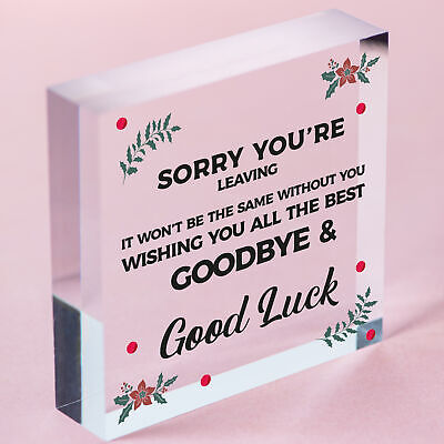 Sorry You're Leaving Wooden Hanging Heart Cute Funny Work Colleague Leaving Gift