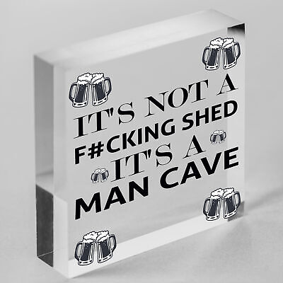 Funny NOT A SHED Man Cave Sign Novelty Gift For Him Home Bar Man Cave Decor