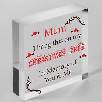 Rememberance Christmas Tree Bauble For Mum Wood Ornament Bauble