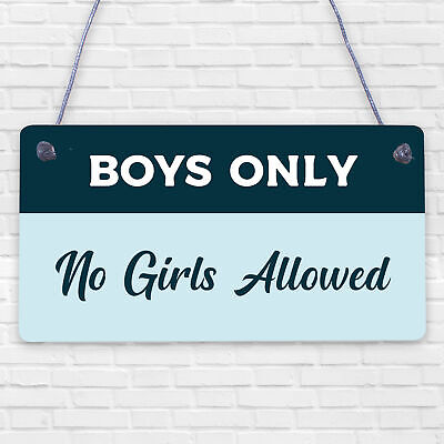 Funny Boys Bedroom Door Sign NO GIRLS ALLOWED Man Cave Sign Gift For Son