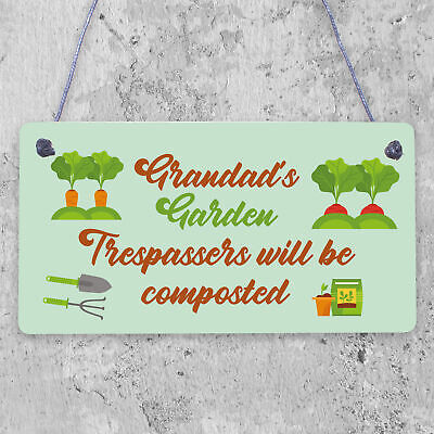 Grandad's Garden Plaque Garden Shed Summer House Sign Fathers Day Gift For Him