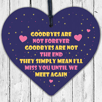 Goodbyes Are Not Forever Wooden Hanging Memorial Heart Plaque Heaven Gift Sign