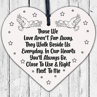 You'll Always Be Next To Me Wooden Hanging Heart Plaque Memorial Love Gift Sign