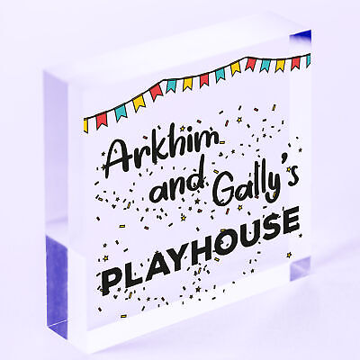 Quirky Playhouse Sign Personalised Garden Summerhouse Sign Son Daughter Gift