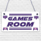 Games Room Man Cave Hanging Plaque Gift For Him Boys Bedroom Plaque Sign