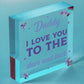 Daddy Dad Gift Love You Fathers Day Acrylic Block Sign Daughter Son Thank You