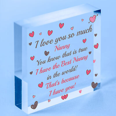 Special Gift For Nanny Wood Heart Nan Birthday Gift Grandparent Plaque Love Sign