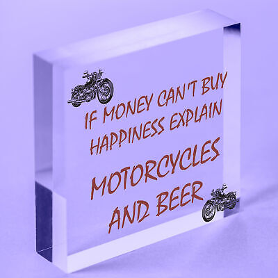 Beer Motorcycle Enthusiast Motorbike Man Cave Signs Garage Him Dad Grandad Gifts