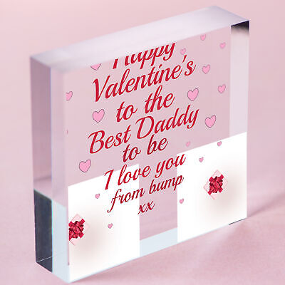 Valentines Gift For Best Daddy To Be Wooden Heart Bump Gifts Daddy Love Gift