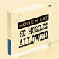 MOVIE NIGHT SIGN Cinema Room Man Cave Plaque Home Decor Keepsake