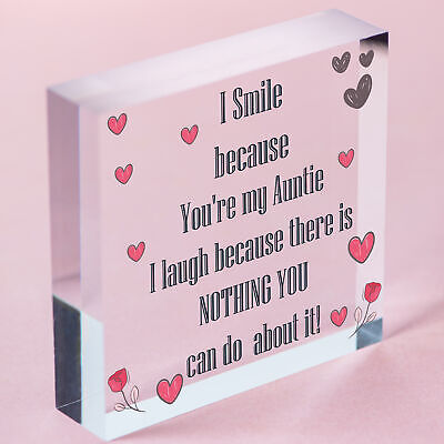 Auntie Gifts For Christmas Aunt Aunty Gifts For Birthday Wooden Heart Plaque