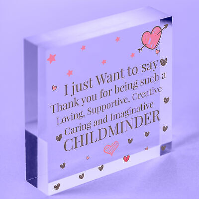 Thank You Gift For Childminder Babysitter Wooden Heart Leaving Pre School Gift