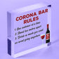 Funny Corona Bar Rules Sign Hanging Garden Pub Bar Sign Alcohol Beer Gift