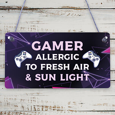 Gaming Novelty Sign Gamer Christmas Gifts For Son Brother Boys Bedroom Decor