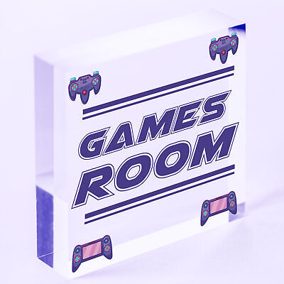 Games Room Man Cave Hanging Plaque Gift For Him Boys Bedroom Plaque Sign