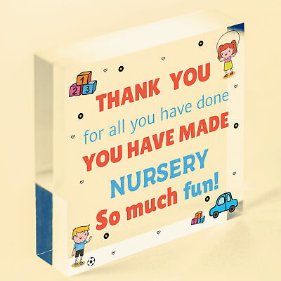 THANK YOU Gift For Teacher Teaching Assistant Leaving Nursery School Gift Plaque