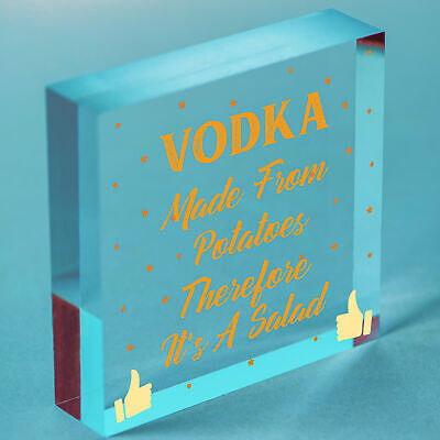 Vodka Salad Funny Alcohol Man Cave Friendship Hanging Plaque Pub Bar Gift Sign